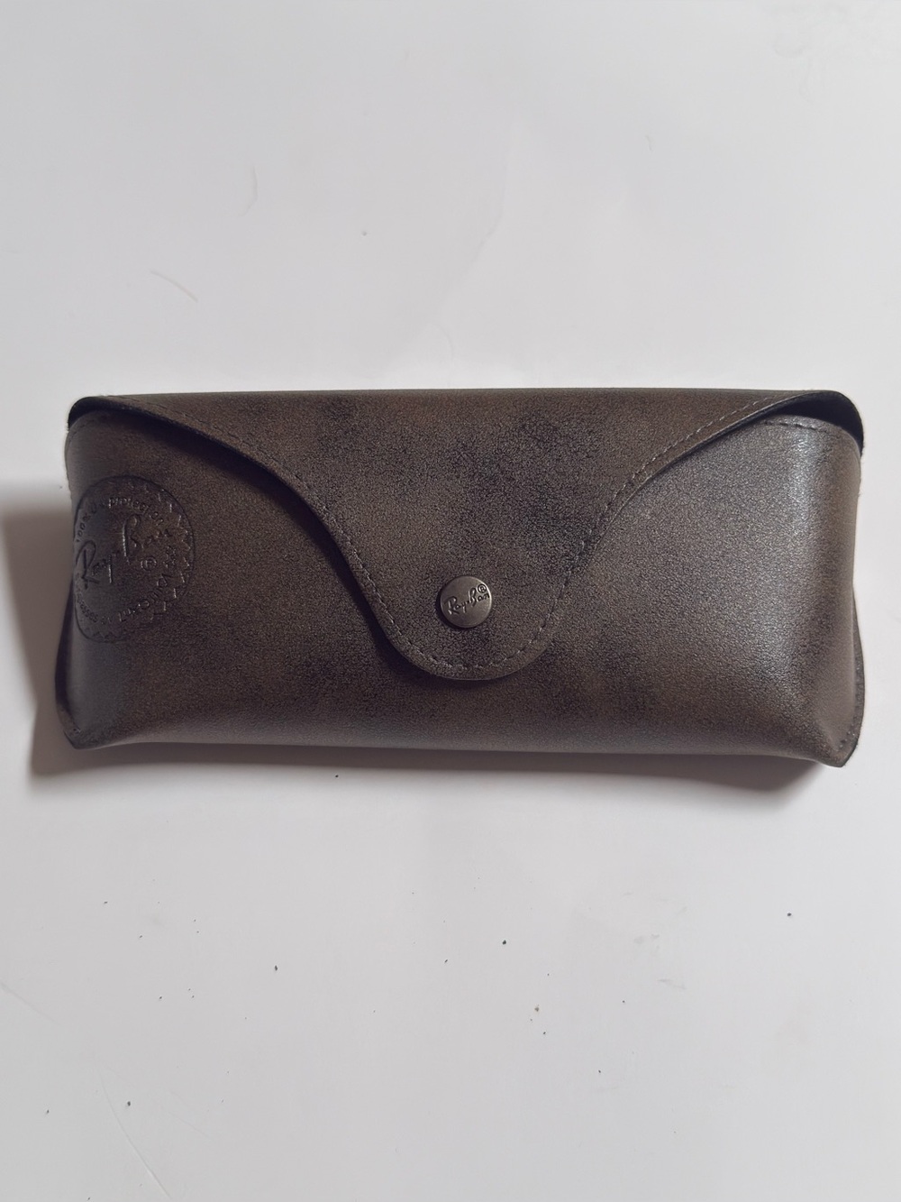 Ray-Ban Eyeglasses Case Metallic‎ Bronze Snap Closure